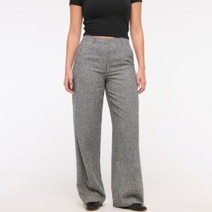 Abercrombie & Fitch Curve Love Linen-Blend Wide Leg Pant